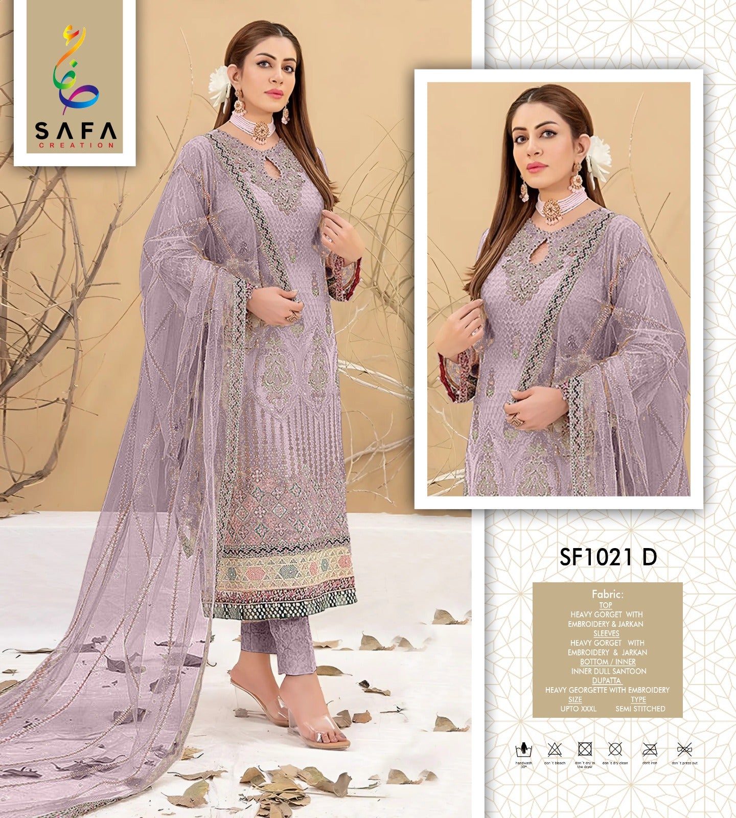 Sf-1021D Safa Creation Georgette Pakistani Salwar Suits