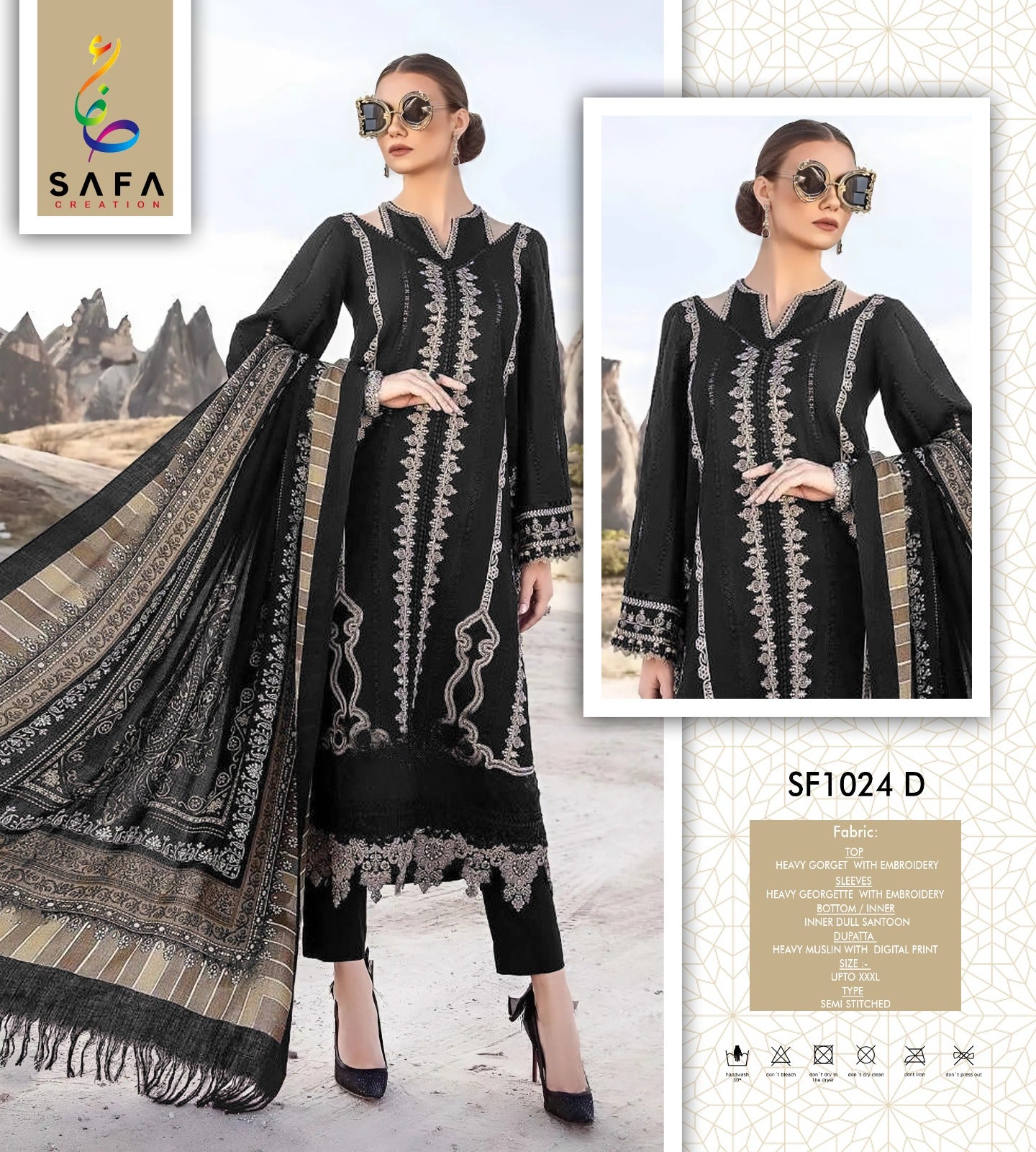 Sf-1024D Safa Creation Georgette Pakistani Salwar Suits
