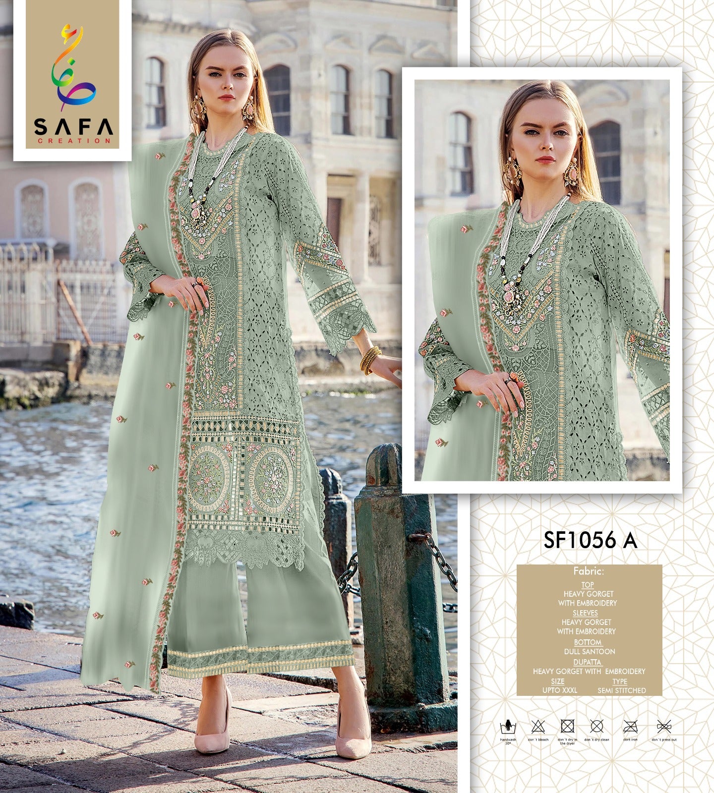 Sf-1056-A Safa Creation Premium Georgette Pakistani Salwar Suits