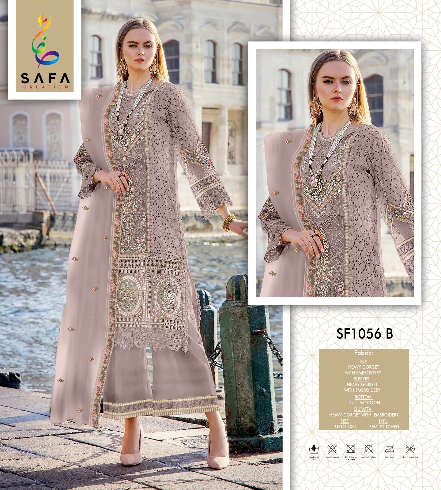 Sf-1056-B Safa Creation Premium Georgette Pakistani Salwar Suits