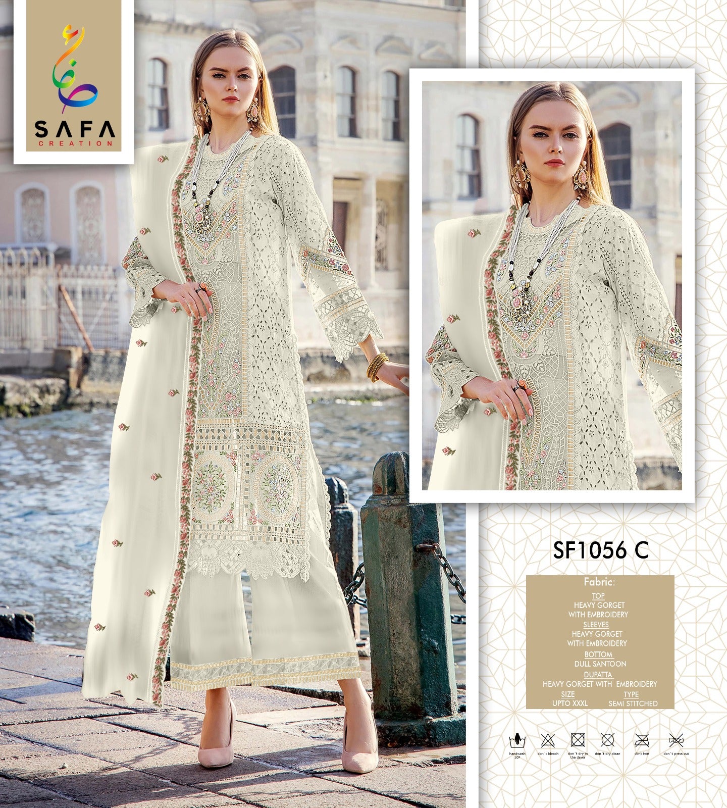 Sf-1056-C Safa Creation Premium Georgette Pakistani Salwar Suits