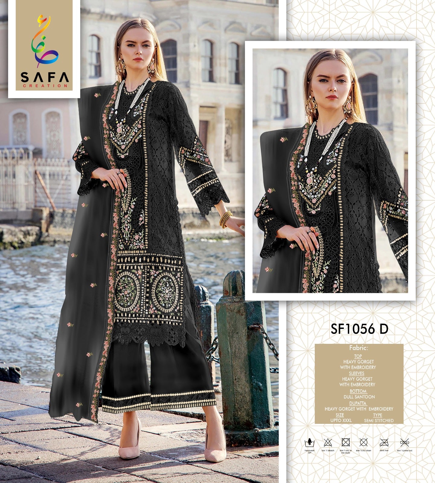 Sf-1056-D Safa Creation Premium Georgette Pakistani Salwar Suits
