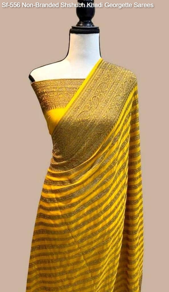 Sf-556 Non-Branded Shshubh Khadi Georgette Sarees