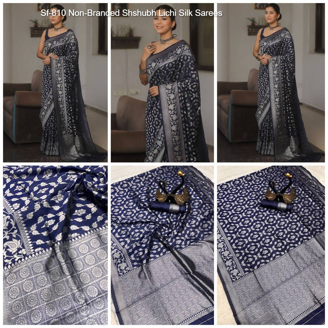 Sf-810 Non-Branded Shshubh Lichi Silk Sarees