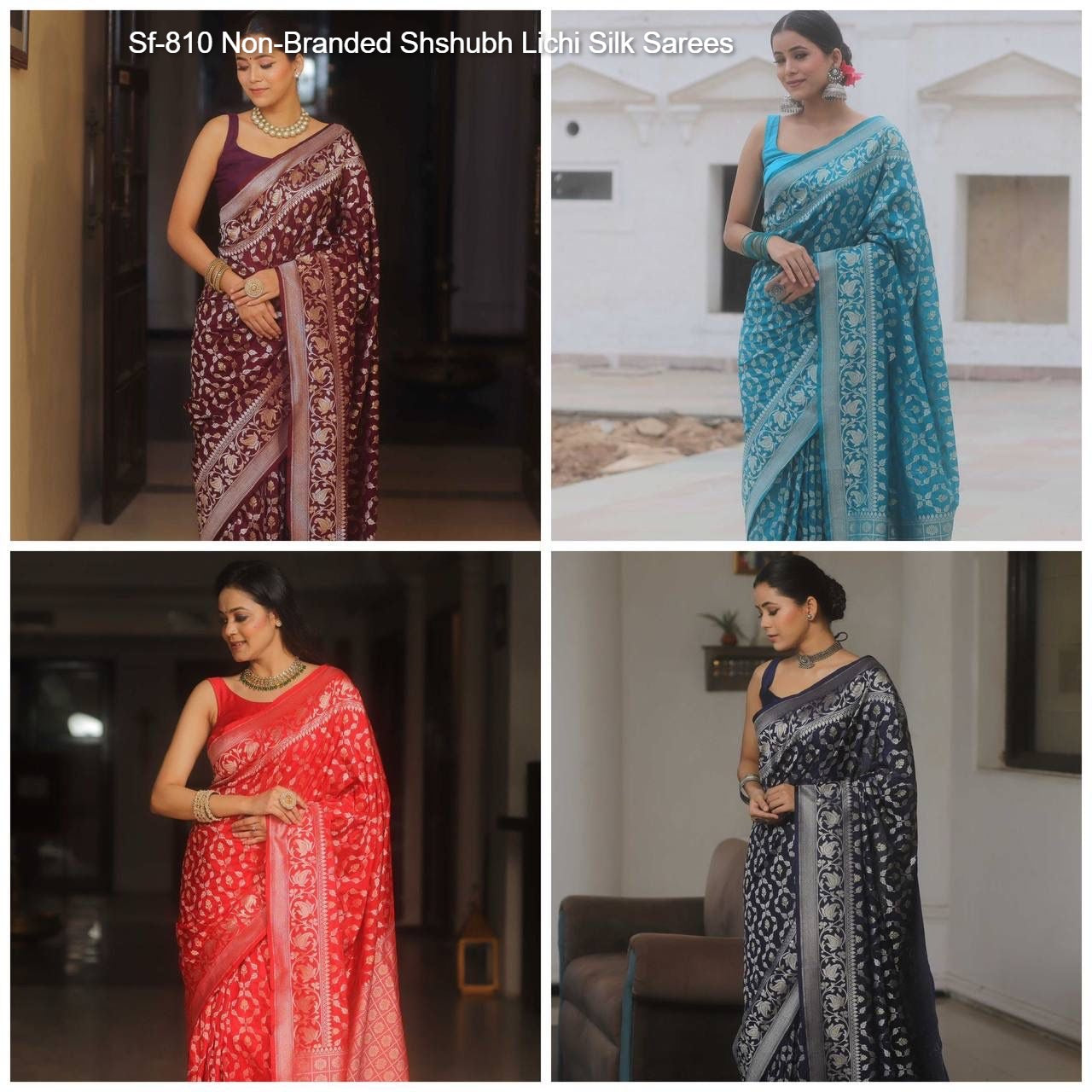 Sf-810 Non-Branded Shshubh Lichi Silk Sarees