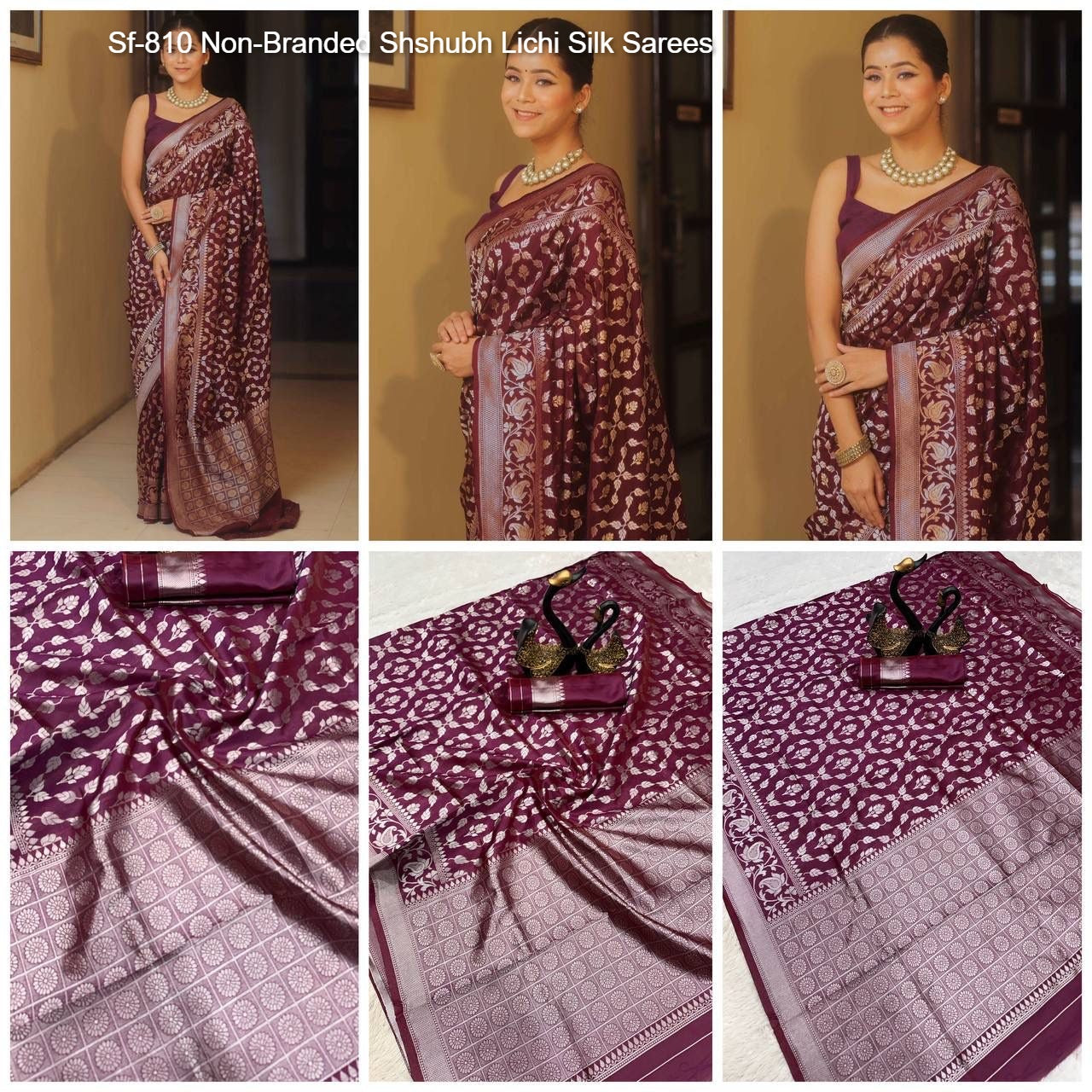 Sf-810 Non-Branded Shshubh Lichi Silk Sarees