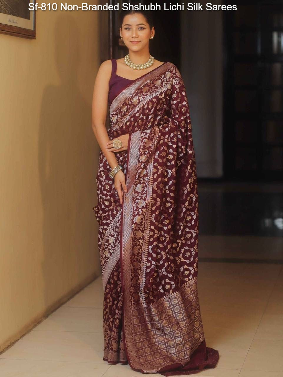 Sf-810 Non-Branded Shshubh Lichi Silk Sarees