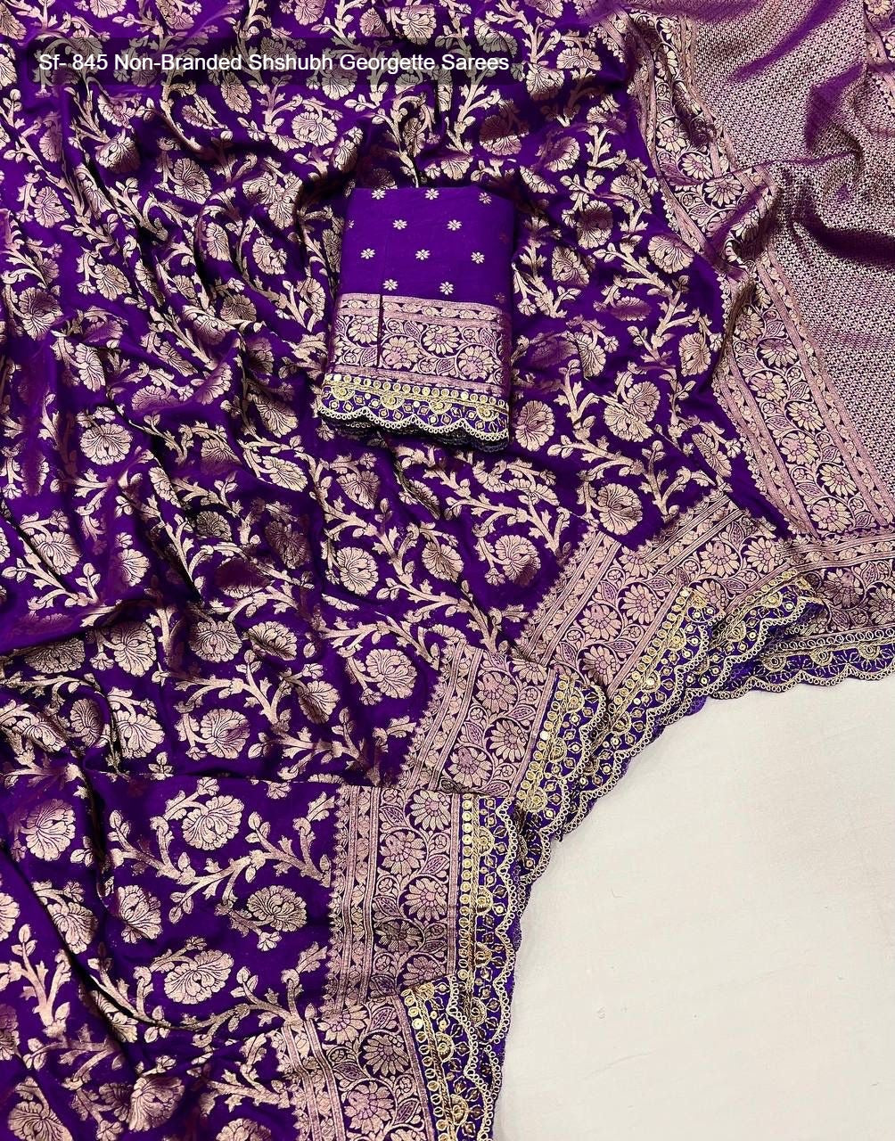 Sf- 845 Non-Branded Shshubh Georgette Sarees