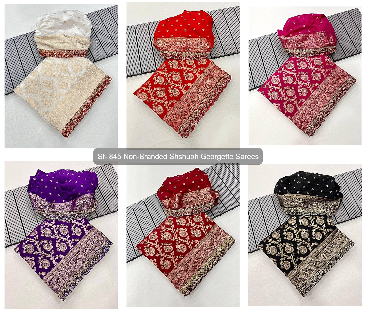 Sf- 845 Non-Branded Shshubh Georgette Sarees