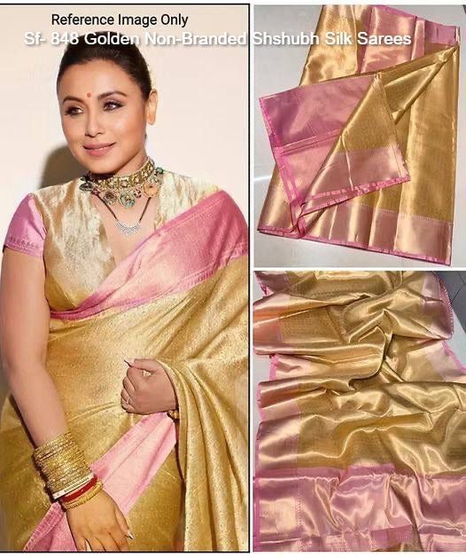 Sf- 848 Golden Non-Branded Shshubh Silk Sarees