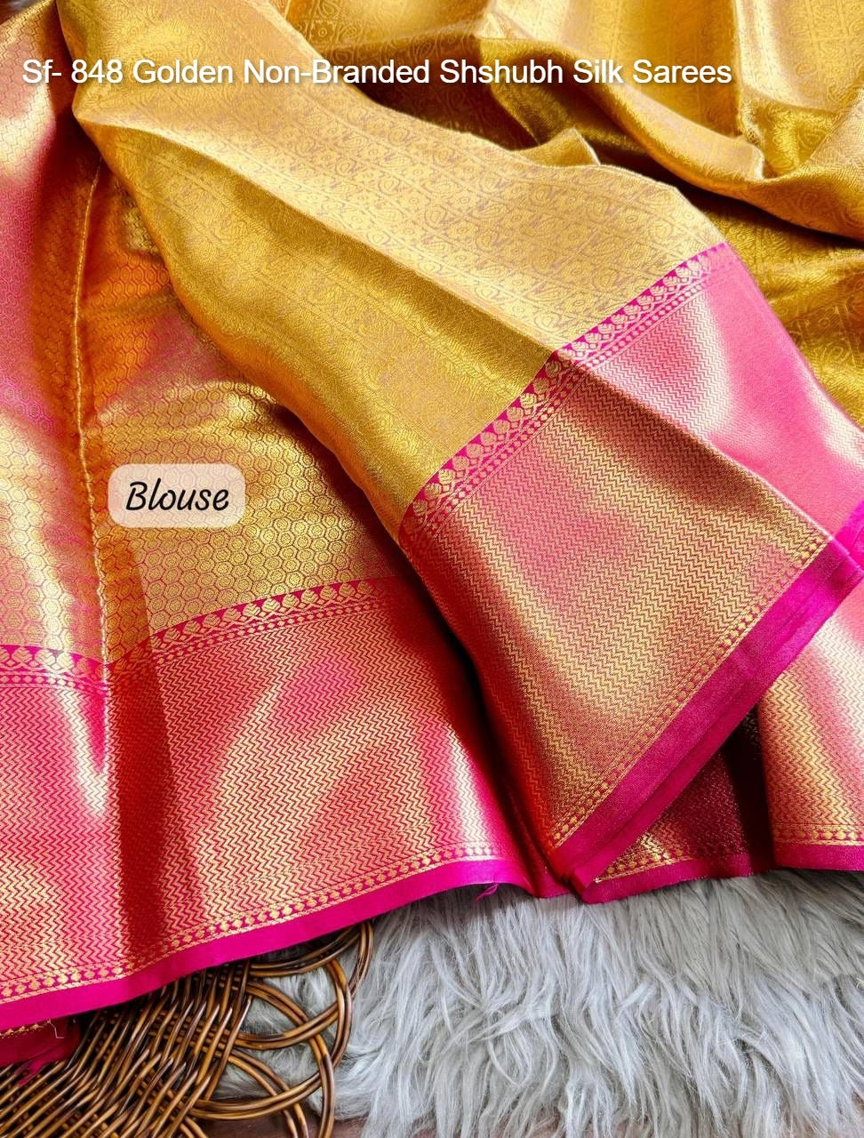 Sf- 848 Golden Non-Branded Shshubh Silk Sarees