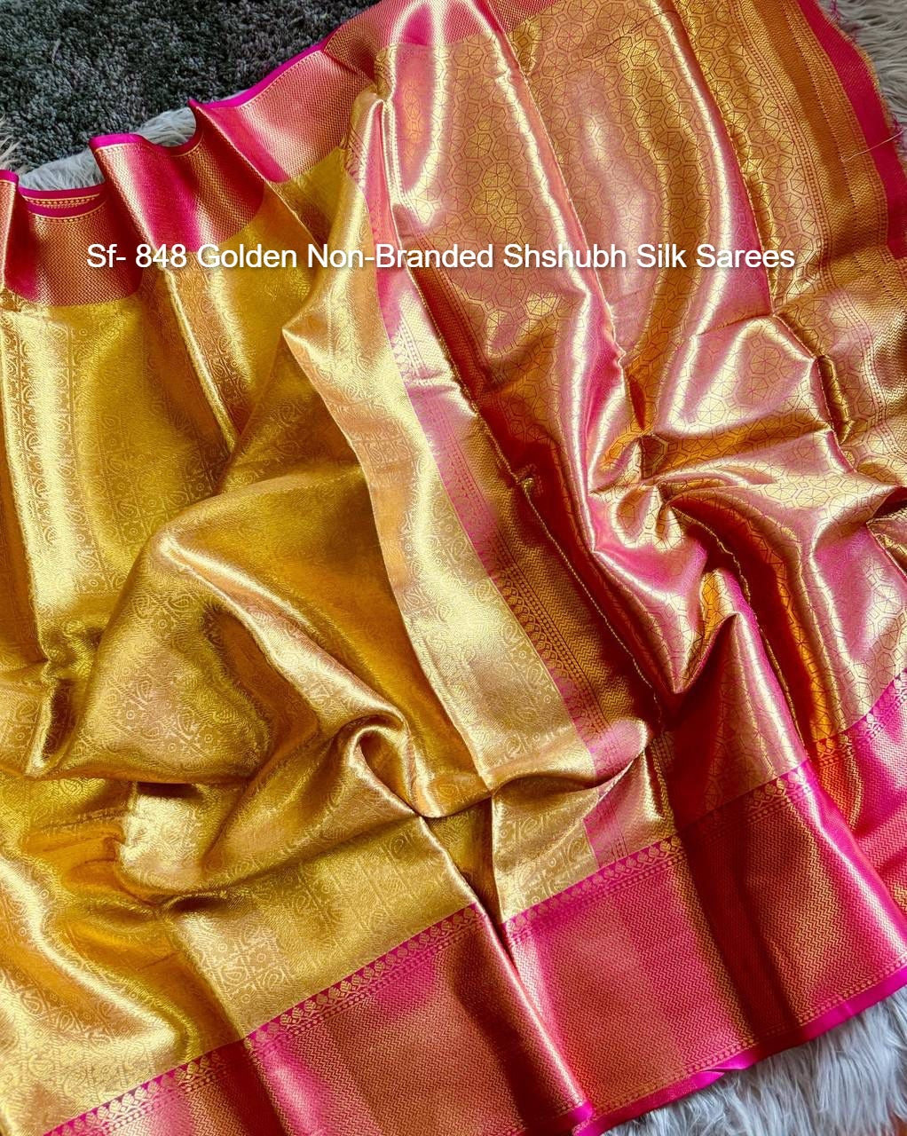 Sf- 848 Golden Non-Branded Shshubh Silk Sarees