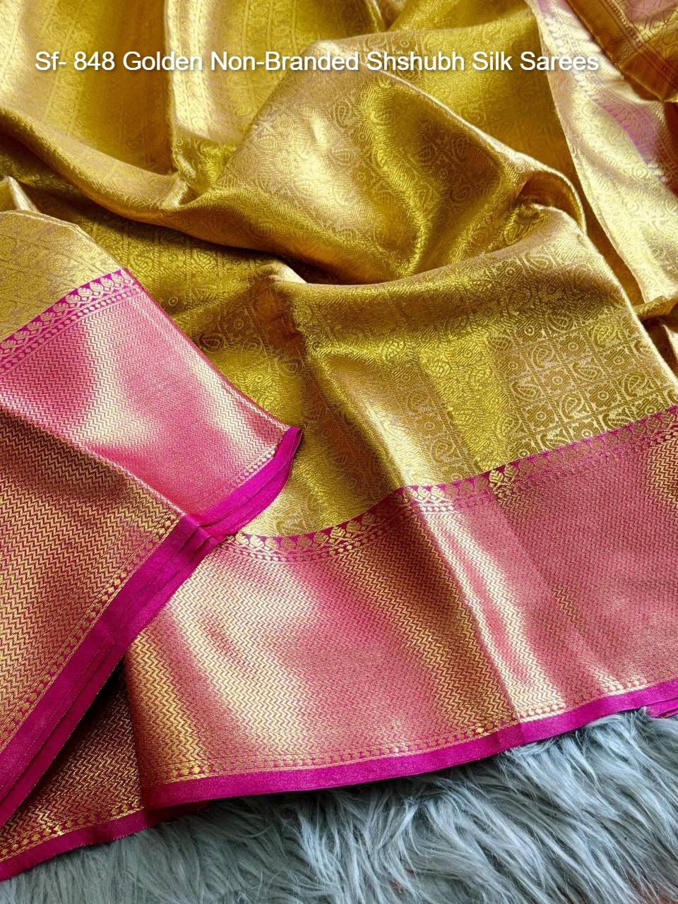 Sf- 848 Golden Non-Branded Shshubh Silk Sarees
