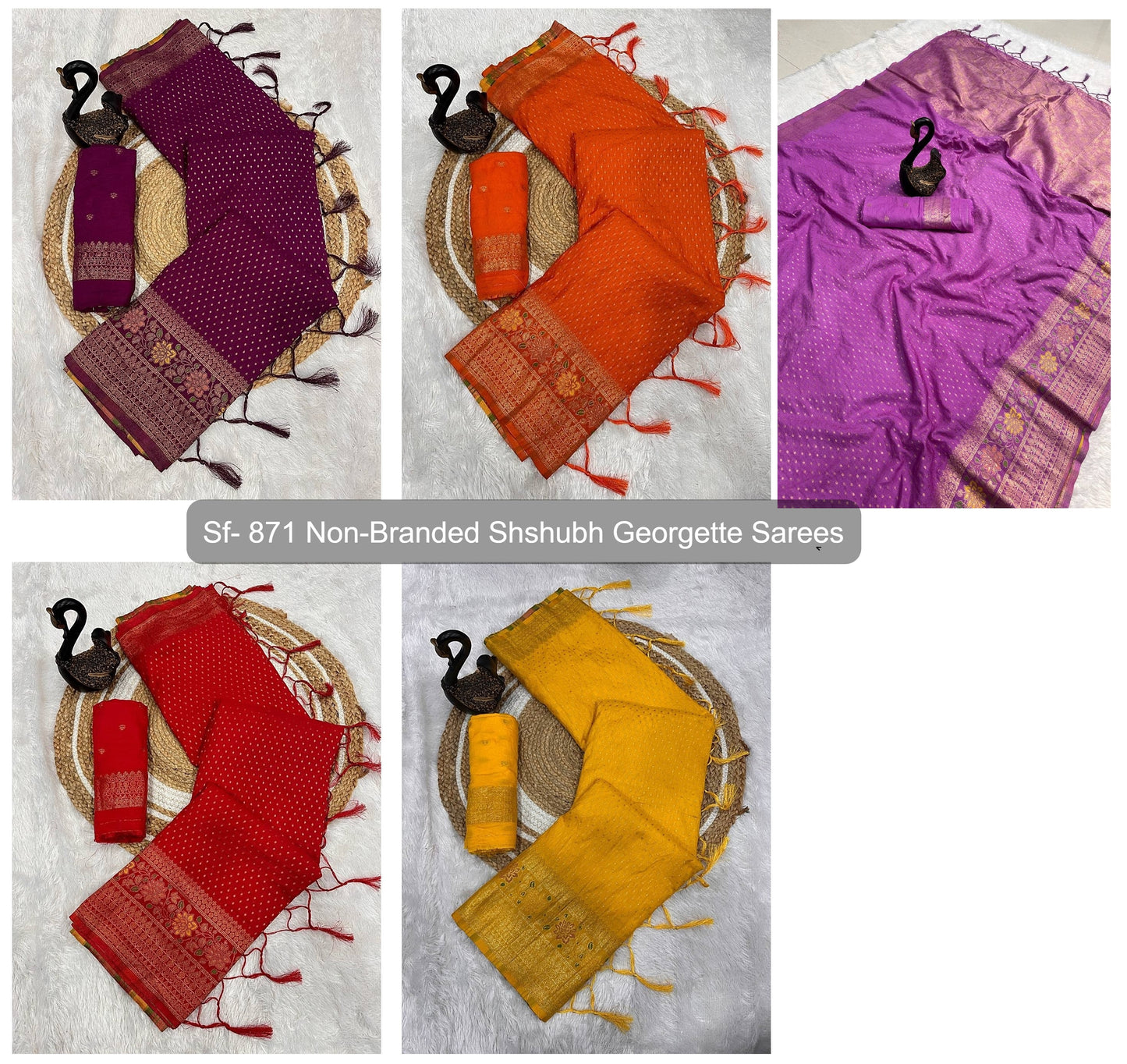 Sf- 871 Non-Branded Shshubh Georgette Sarees