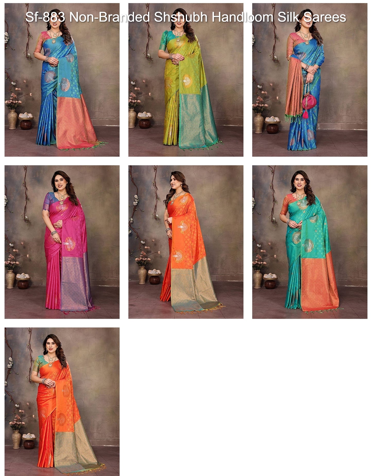 Sf-883 Non-Branded Shshubh Handloom Silk Sarees