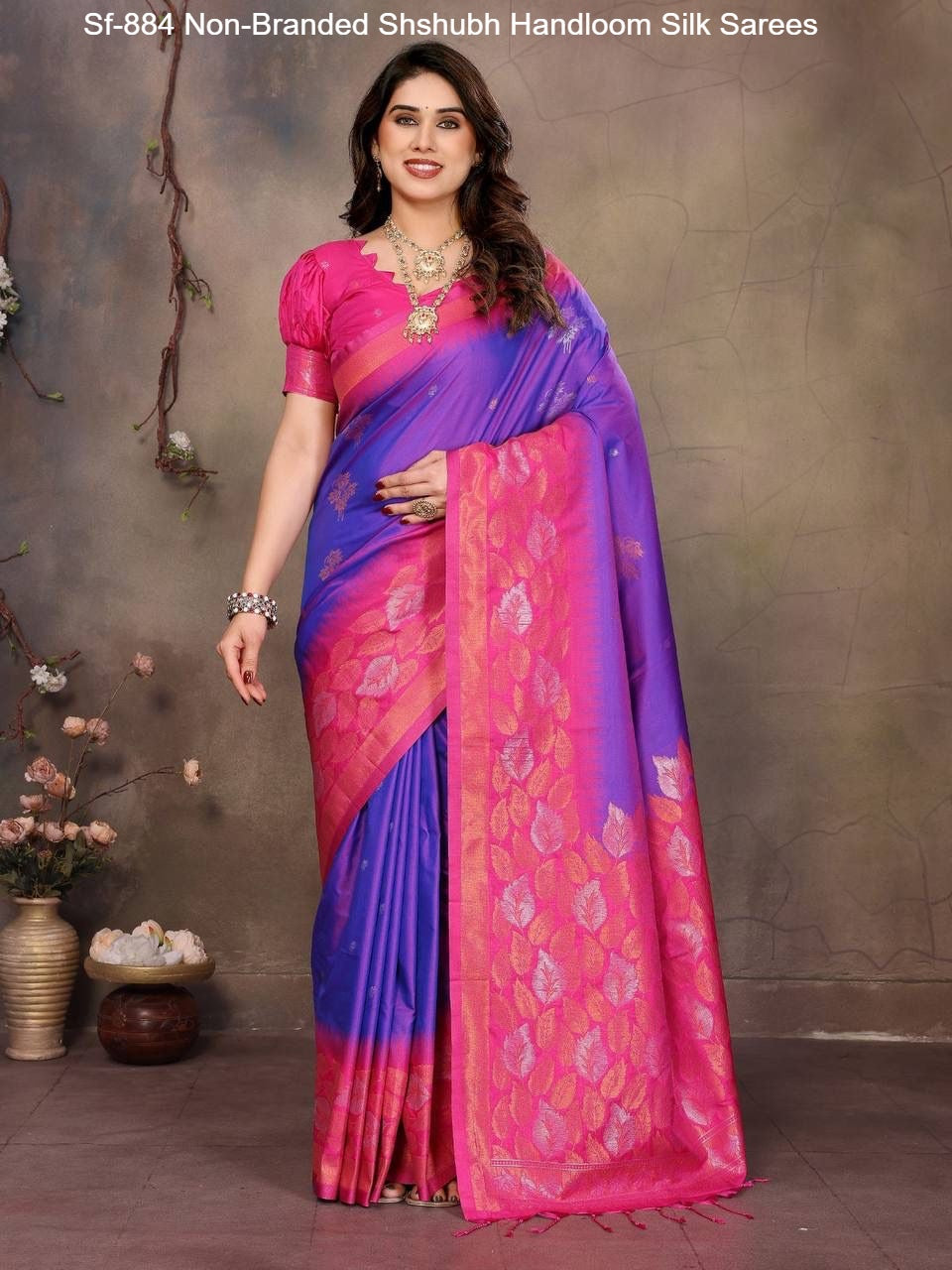 Sf-884 Non-Branded Shshubh Handloom Silk Sarees