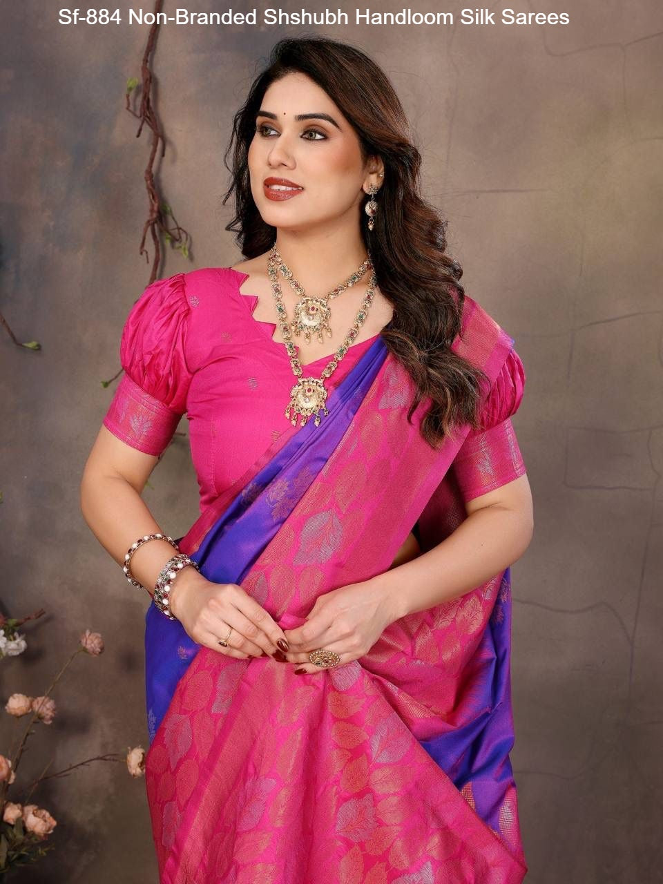 Sf-884 Non-Branded Shshubh Handloom Silk Sarees