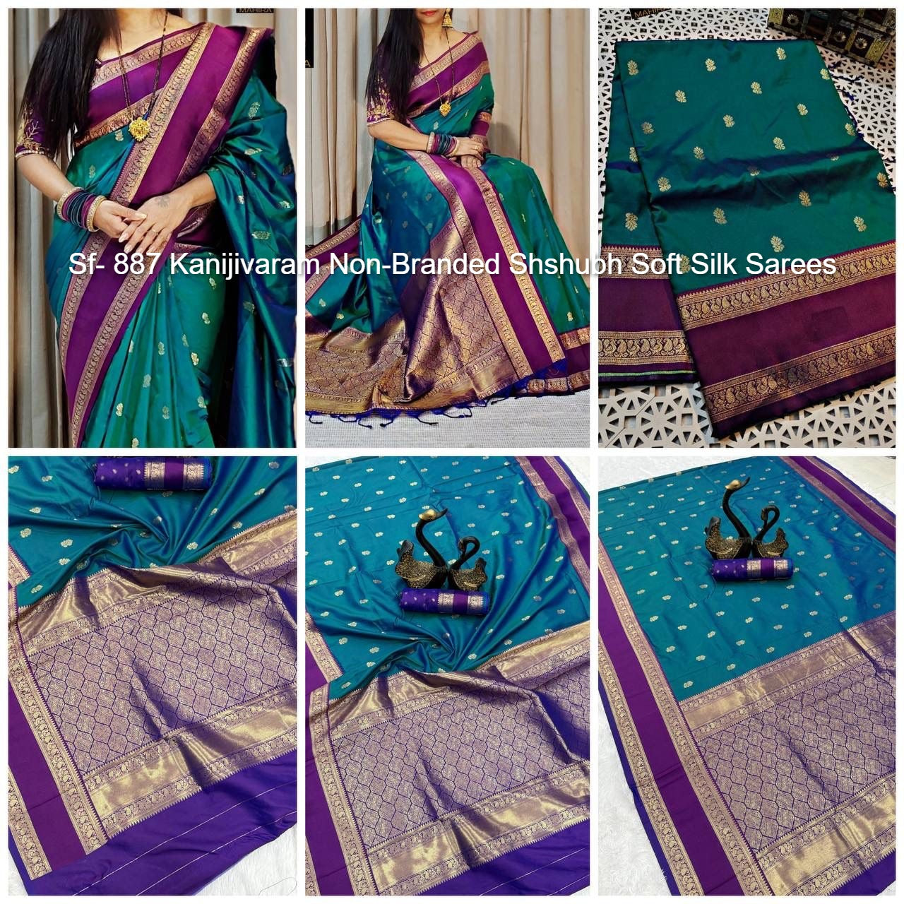 Sf- 887 Kanijivaram Non-Branded Shshubh Soft Silk Sarees