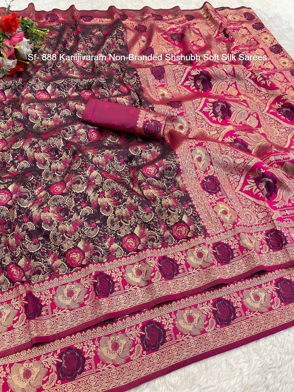 Sf- 888 Kanijivaram Non-Branded Shshubh Soft Silk Sarees