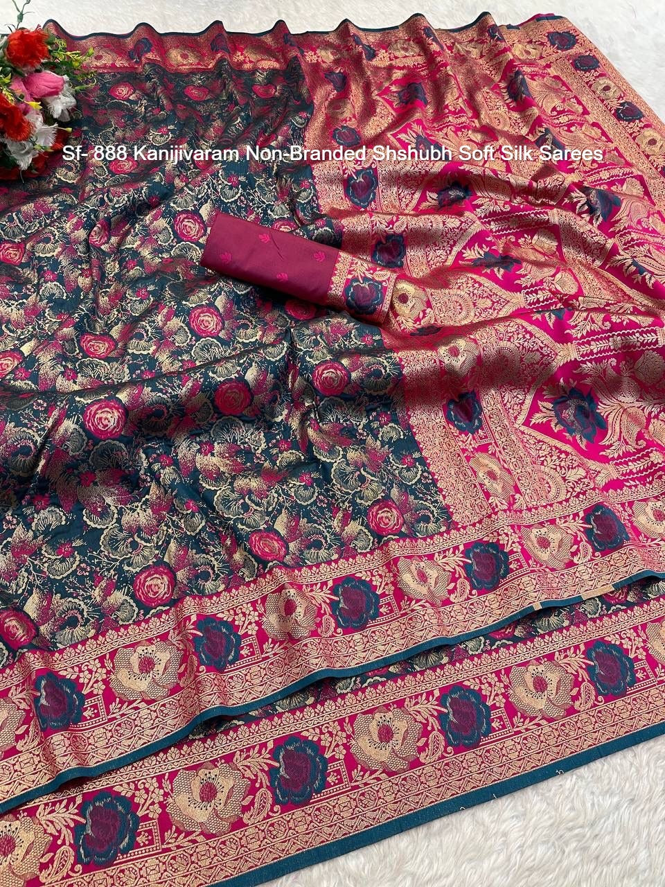 Sf- 888 Kanijivaram Non-Branded Shshubh Soft Silk Sarees