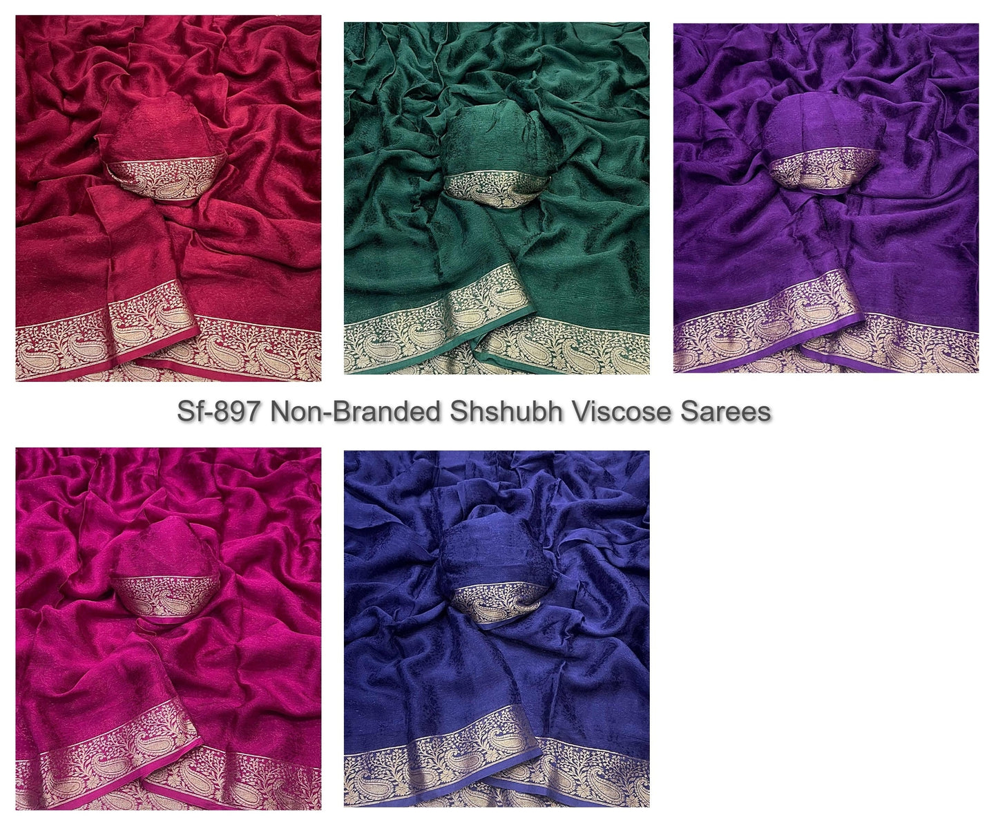 Sf-897 Non-Branded Shshubh Viscose Sarees
