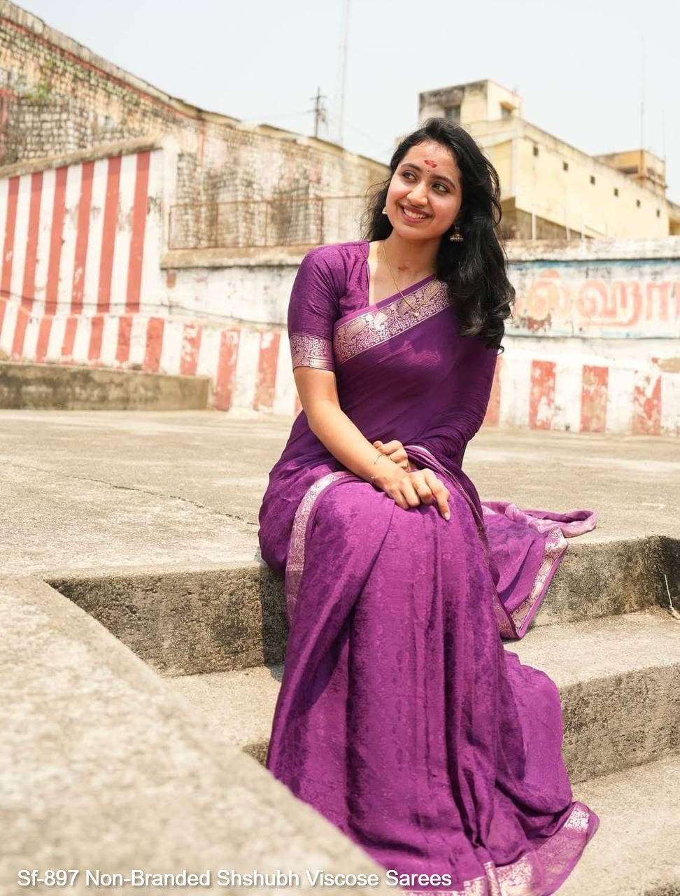 Sf-897 Non-Branded Shshubh Viscose Sarees