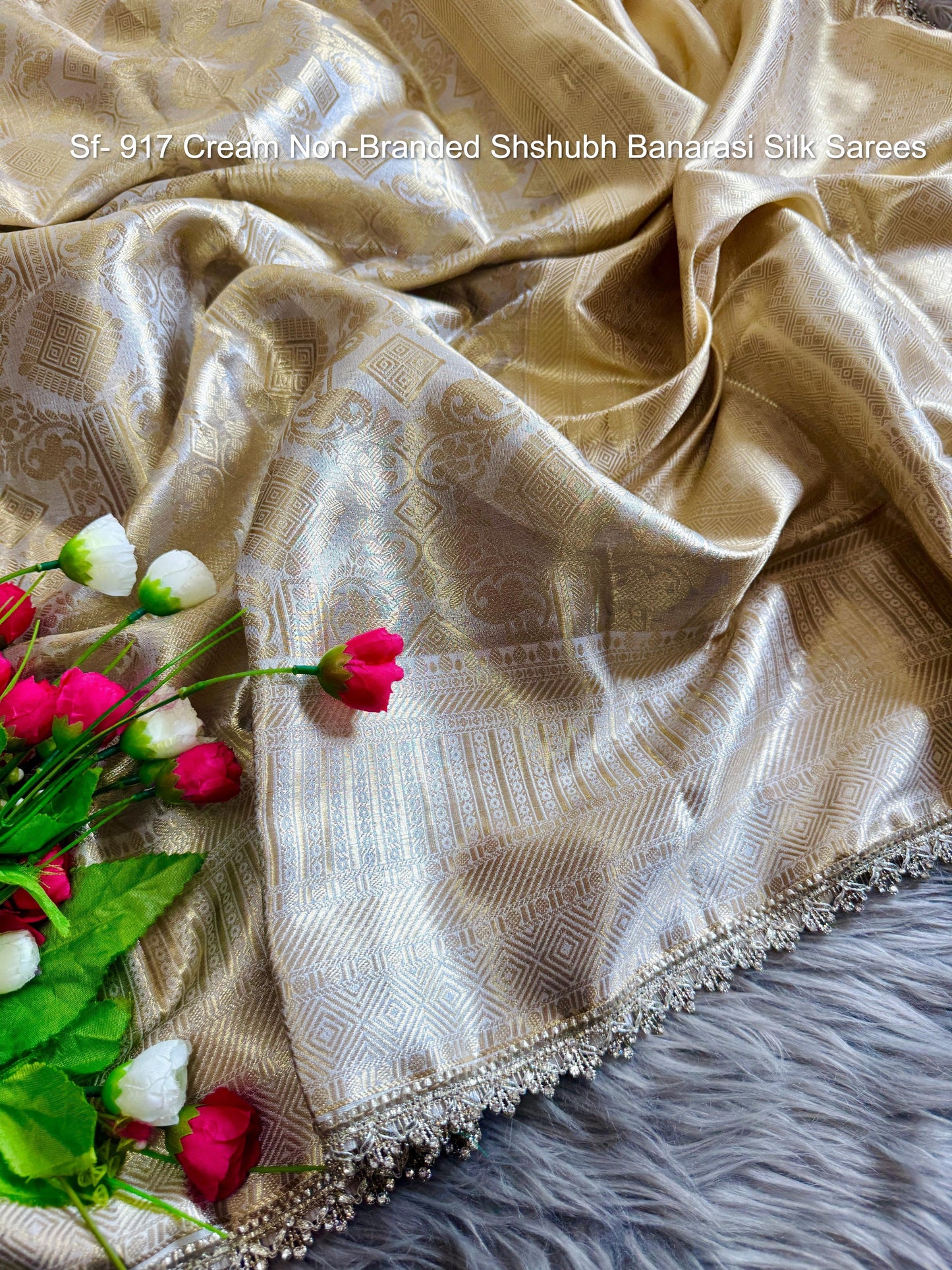 Sf- 917 Cream Non-Branded Shshubh Banarasi Silk Sarees
