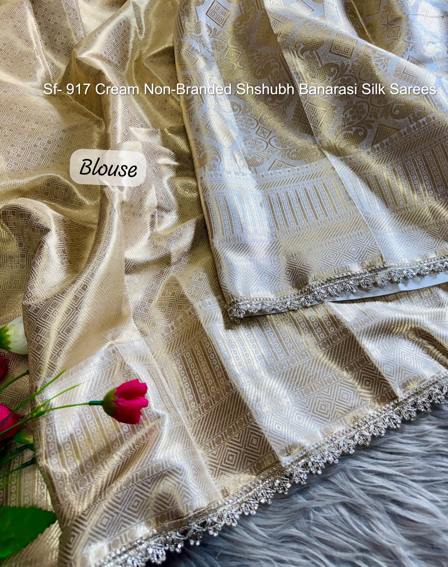 Sf- 917 Cream Non-Branded Shshubh Banarasi Silk Sarees