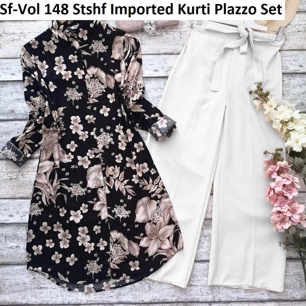 Sf-Vol 148 Stshf Imported Kurti Plazzo Set