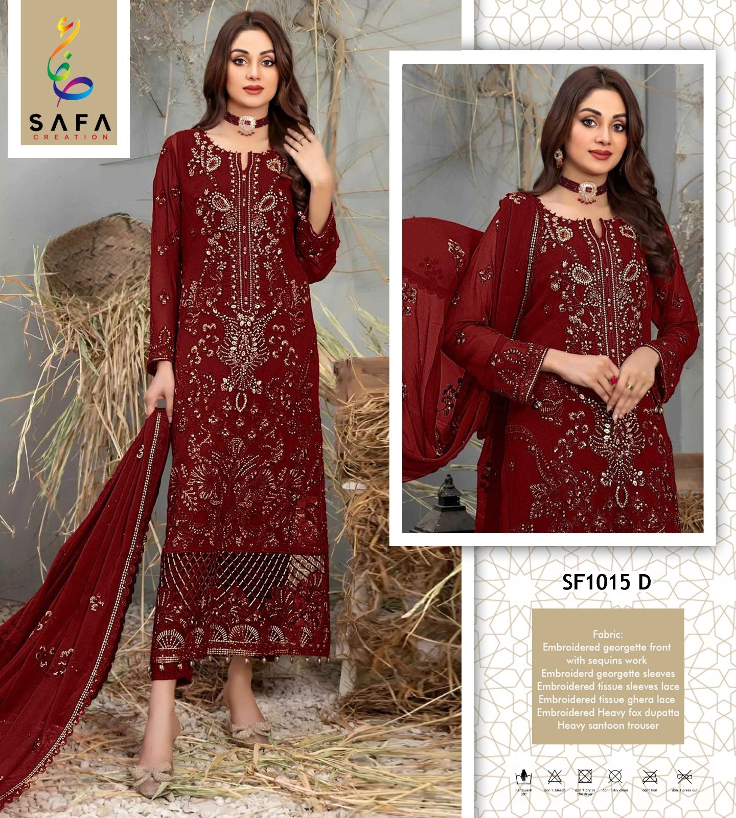 Sf1015 D Safa Creation Georgette Pakistani Salwar Suits