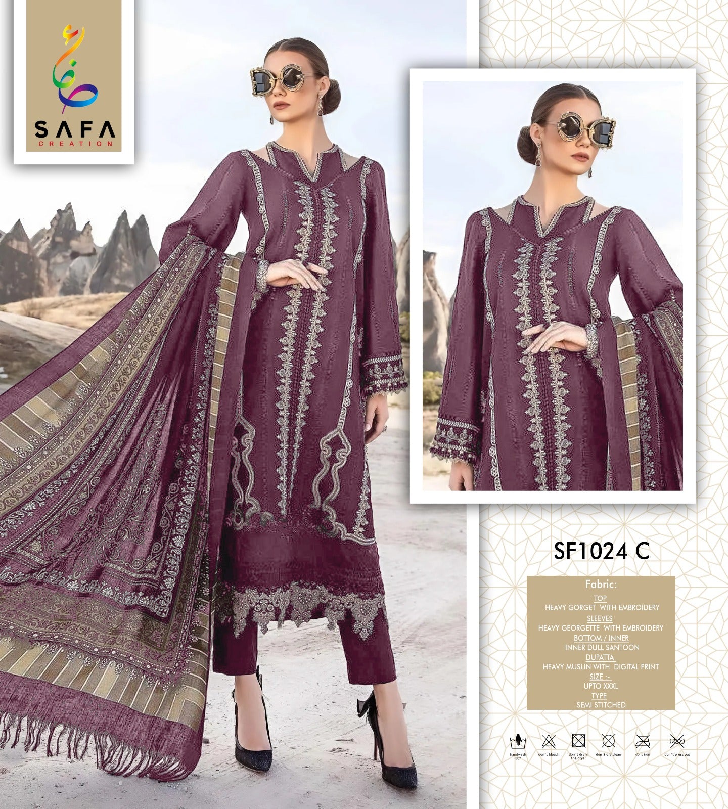 Sf 1024C Safa Creation Embroidery Pakistani Salwar Suits