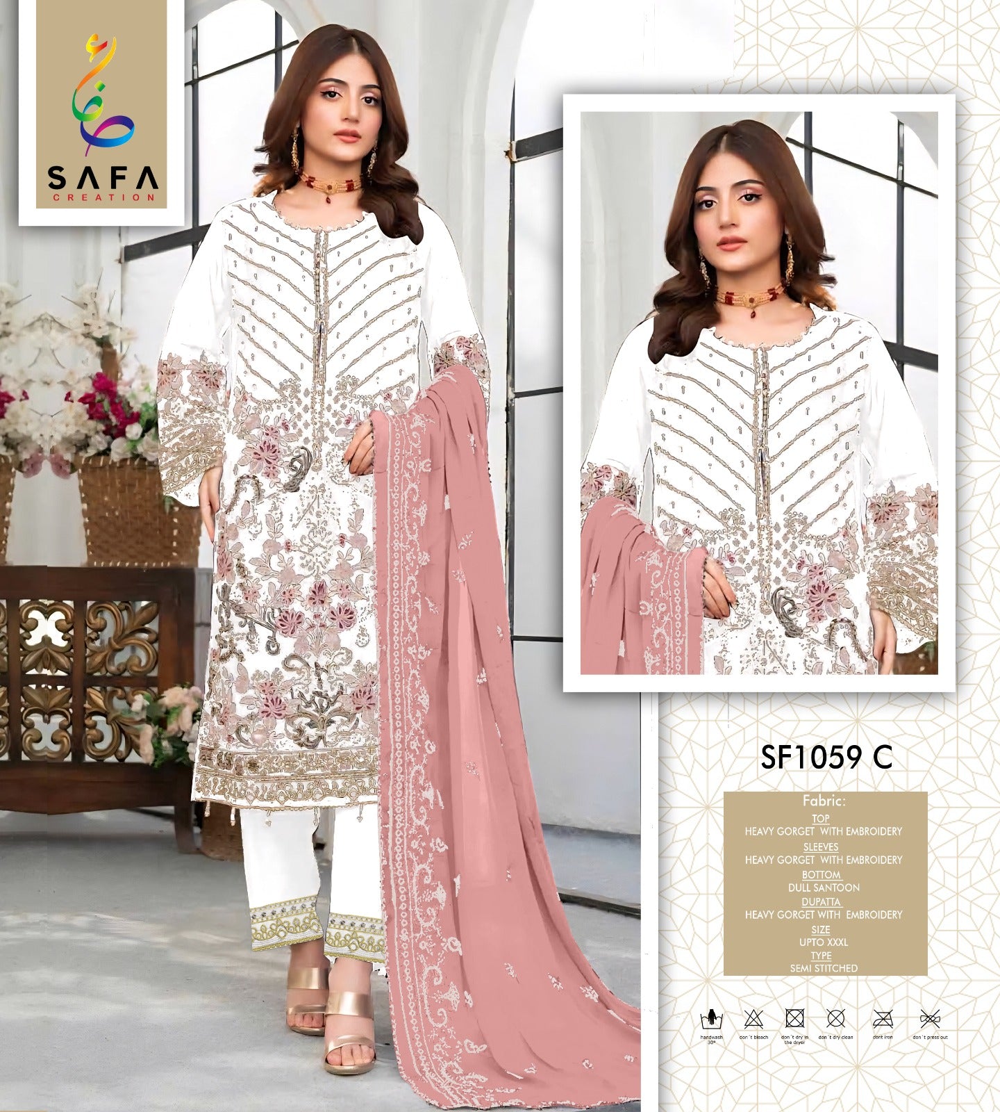 Sf1059-C Safa Creation Georgette Pakistani Salwar Suits