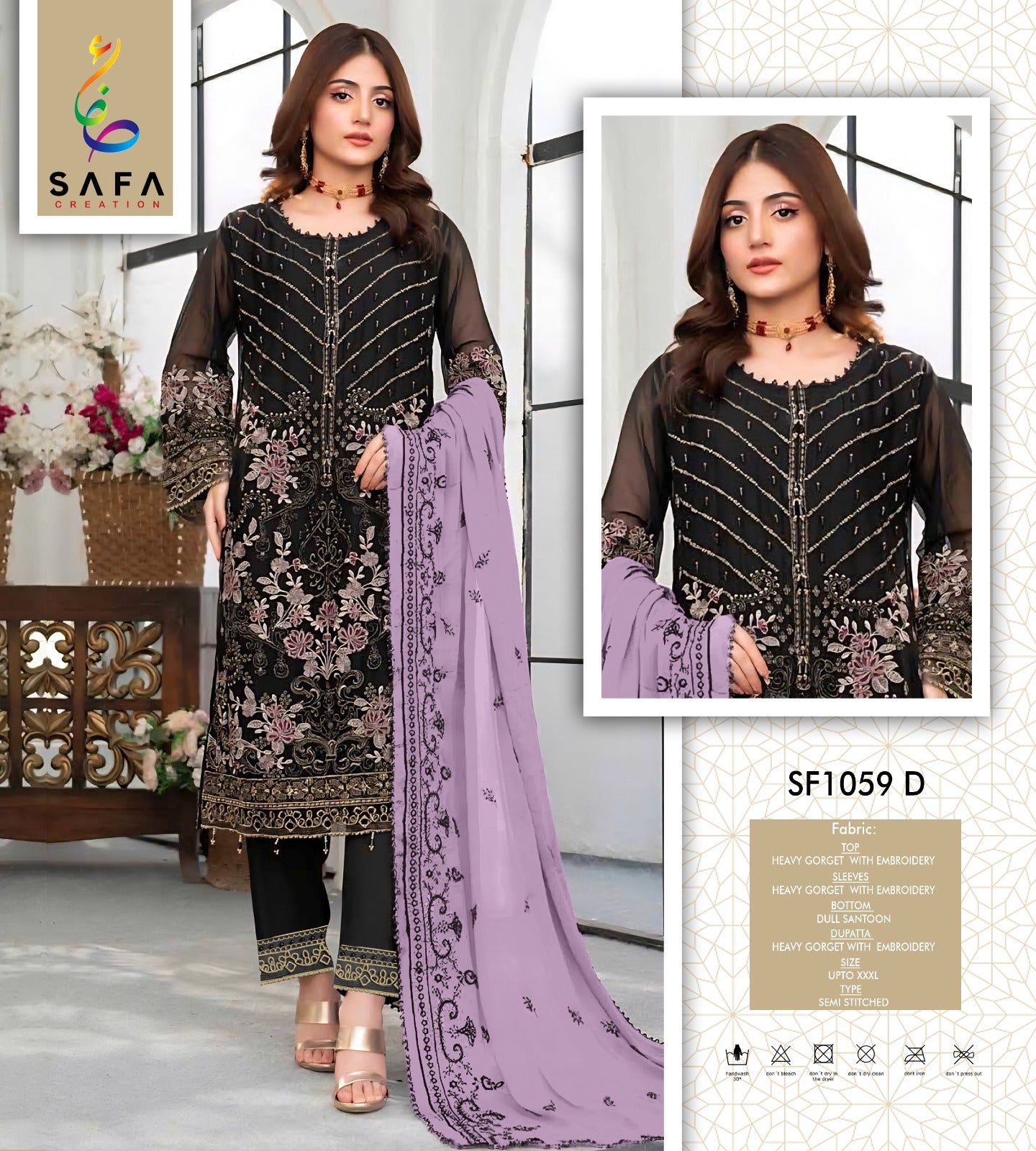 Sf1059-D Safa Creation Georgette Pakistani Salwar Suits
