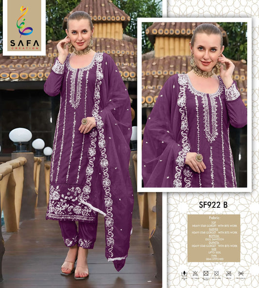 Sf922B Safa Creation Georgette Pakistani Salwar Suits