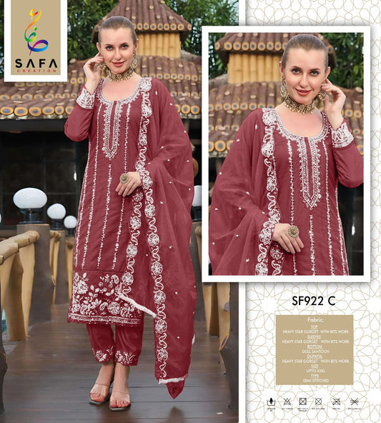 Sf922C Safa Creation Georgette Pakistani Salwar Suits