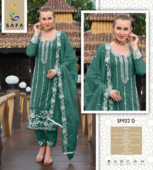 Sf922D Safa Creation Georgette Pakistani Salwar Suits