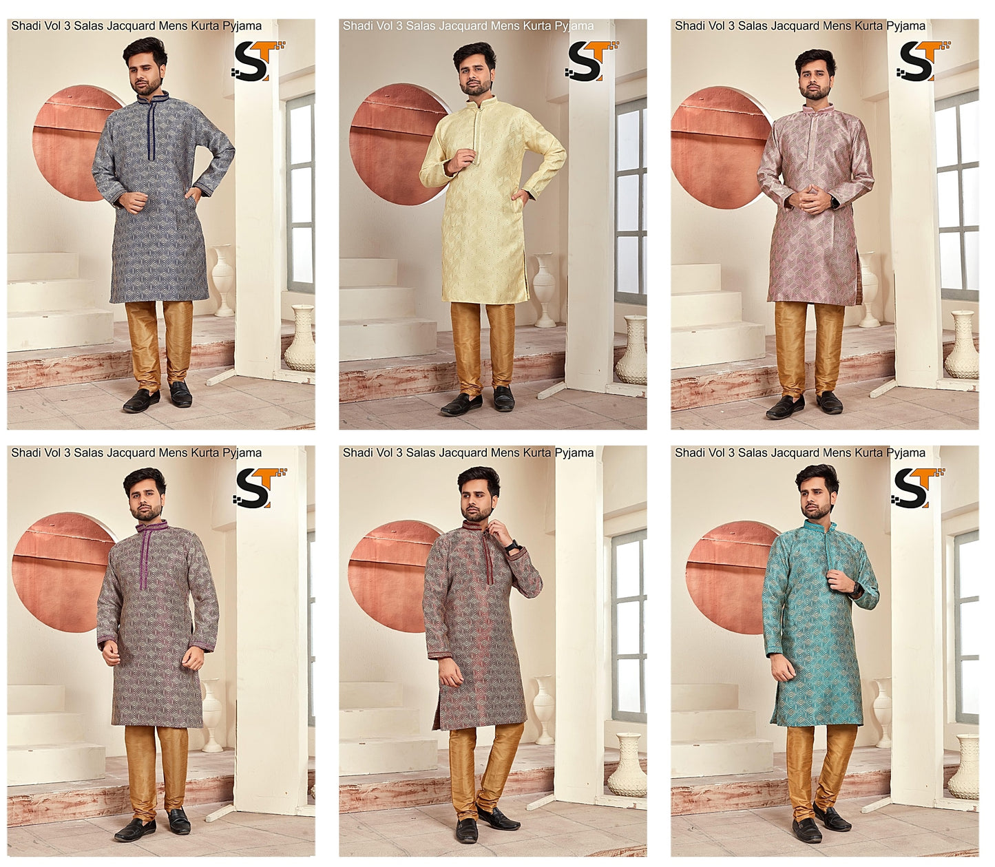 Shadi Vol 3 Salas Jacquard Mens Kurta Pyjama