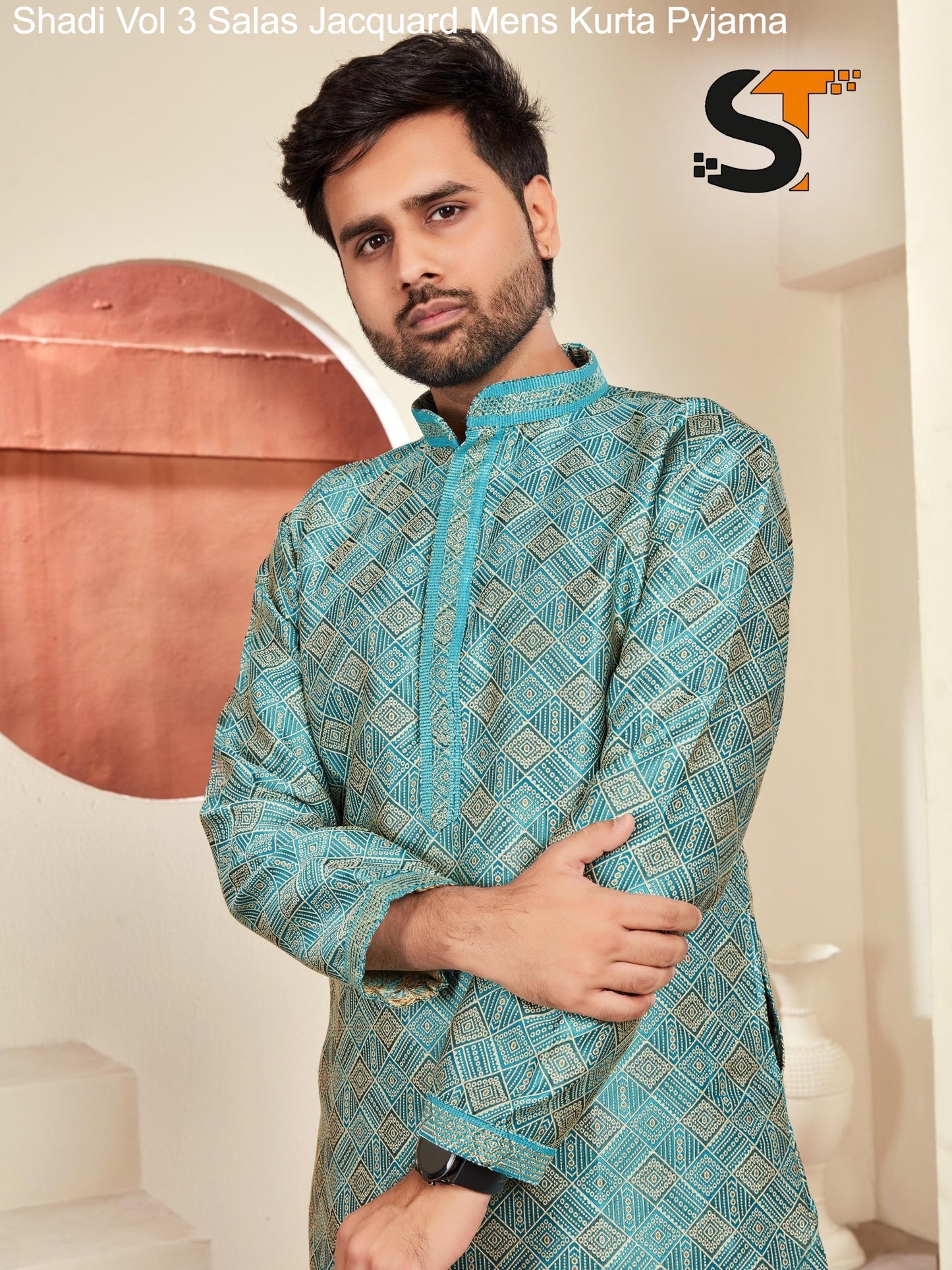 Shadi Vol 3 Salas Jacquard Mens Kurta Pyjama