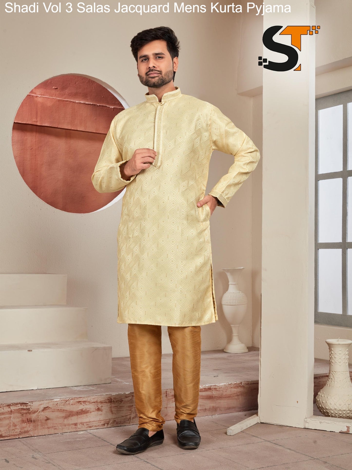 Shadi Vol 3 Salas Jacquard Mens Kurta Pyjama