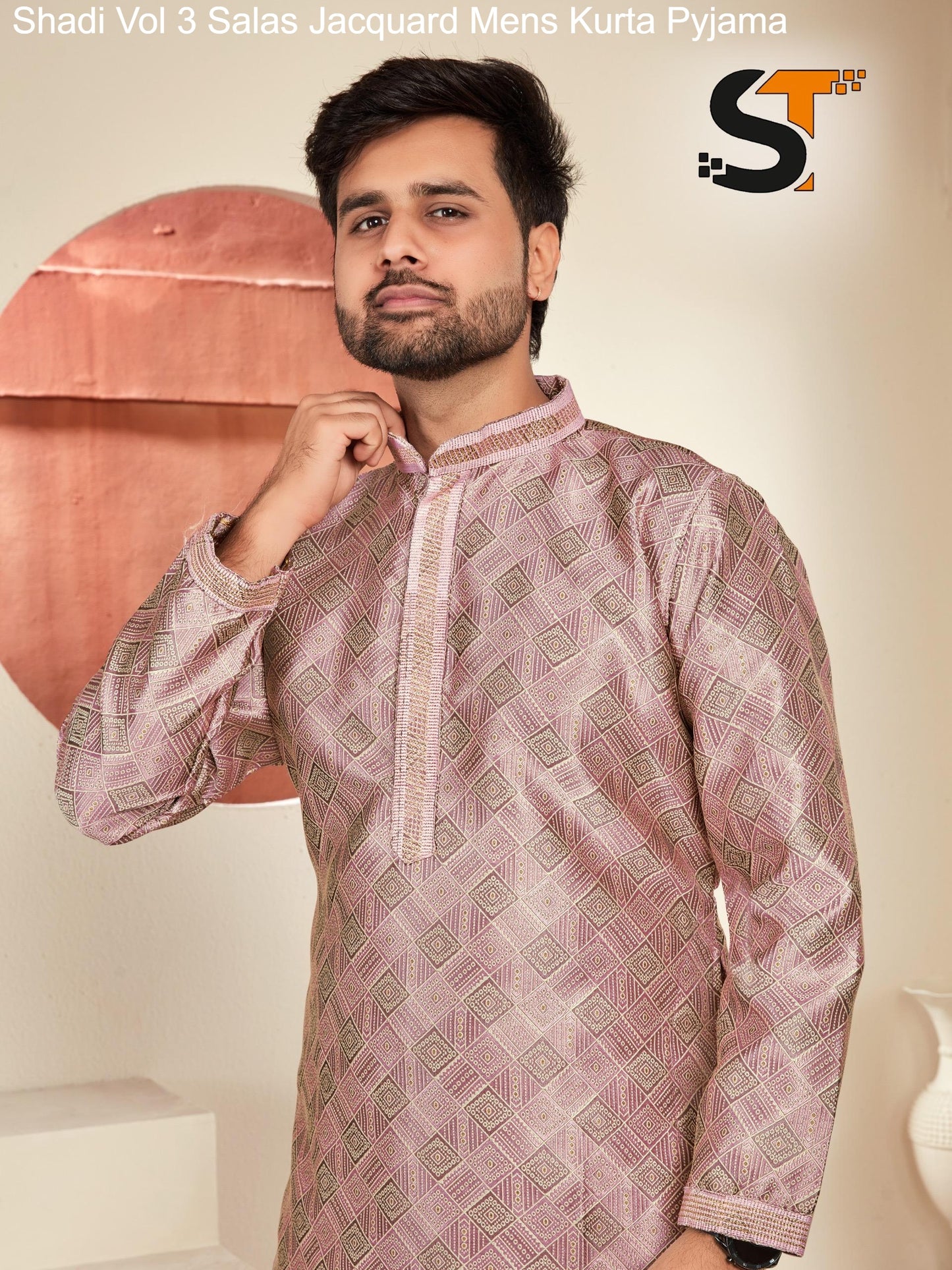 Shadi Vol 3 Salas Jacquard Mens Kurta Pyjama