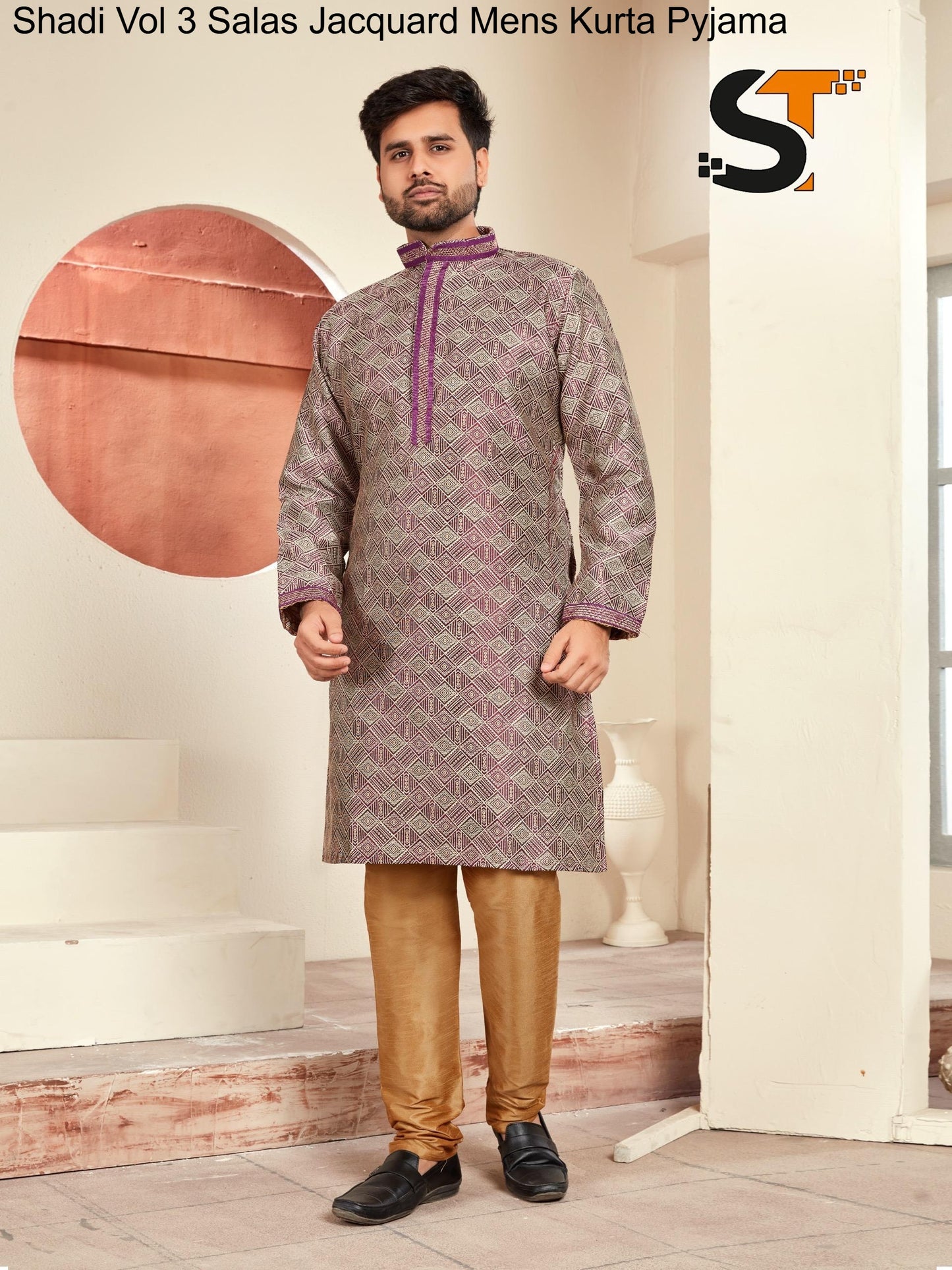 Shadi Vol 3 Salas Jacquard Mens Kurta Pyjama