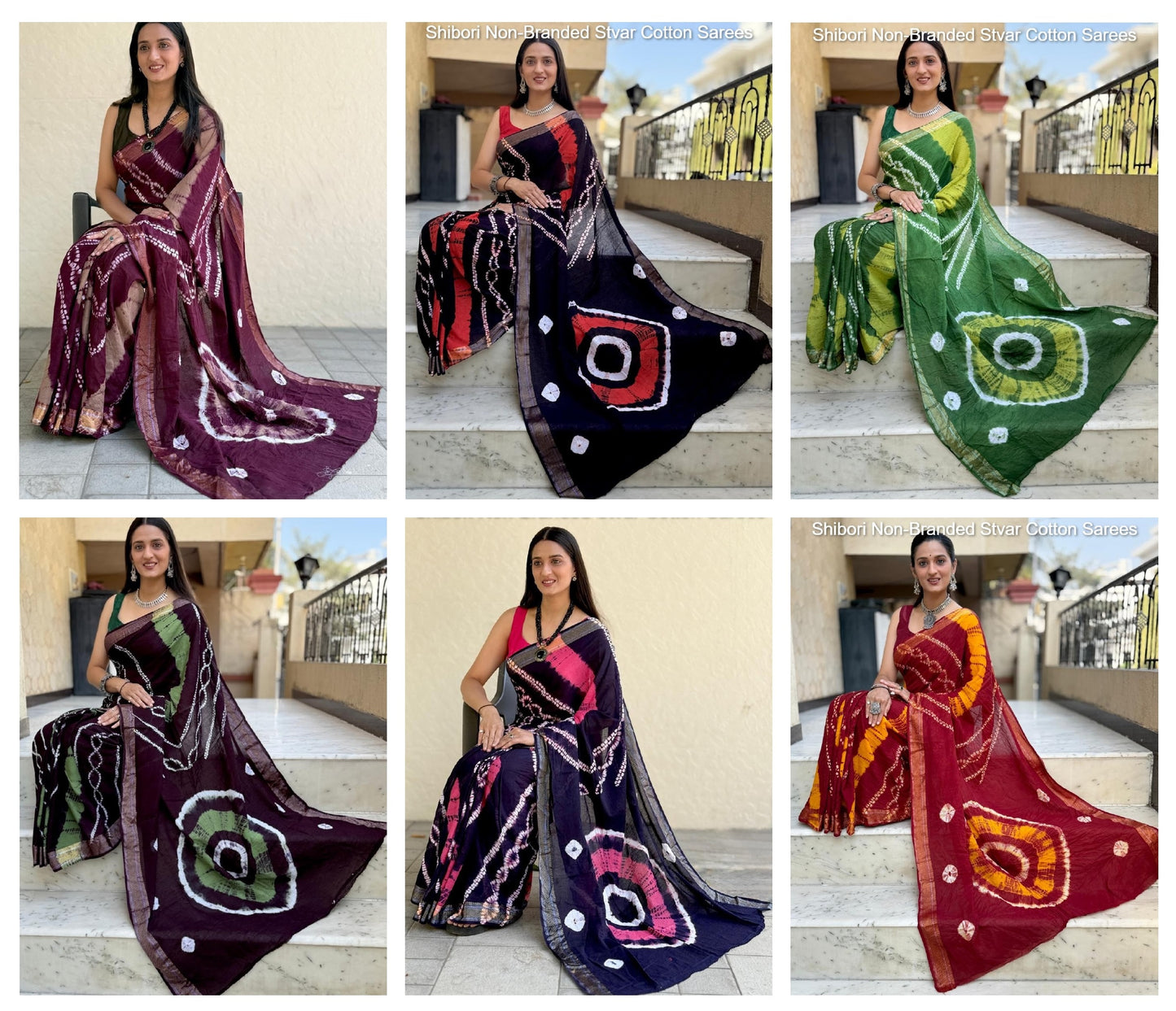 Shibori Non-Branded Stvar Cotton Sarees