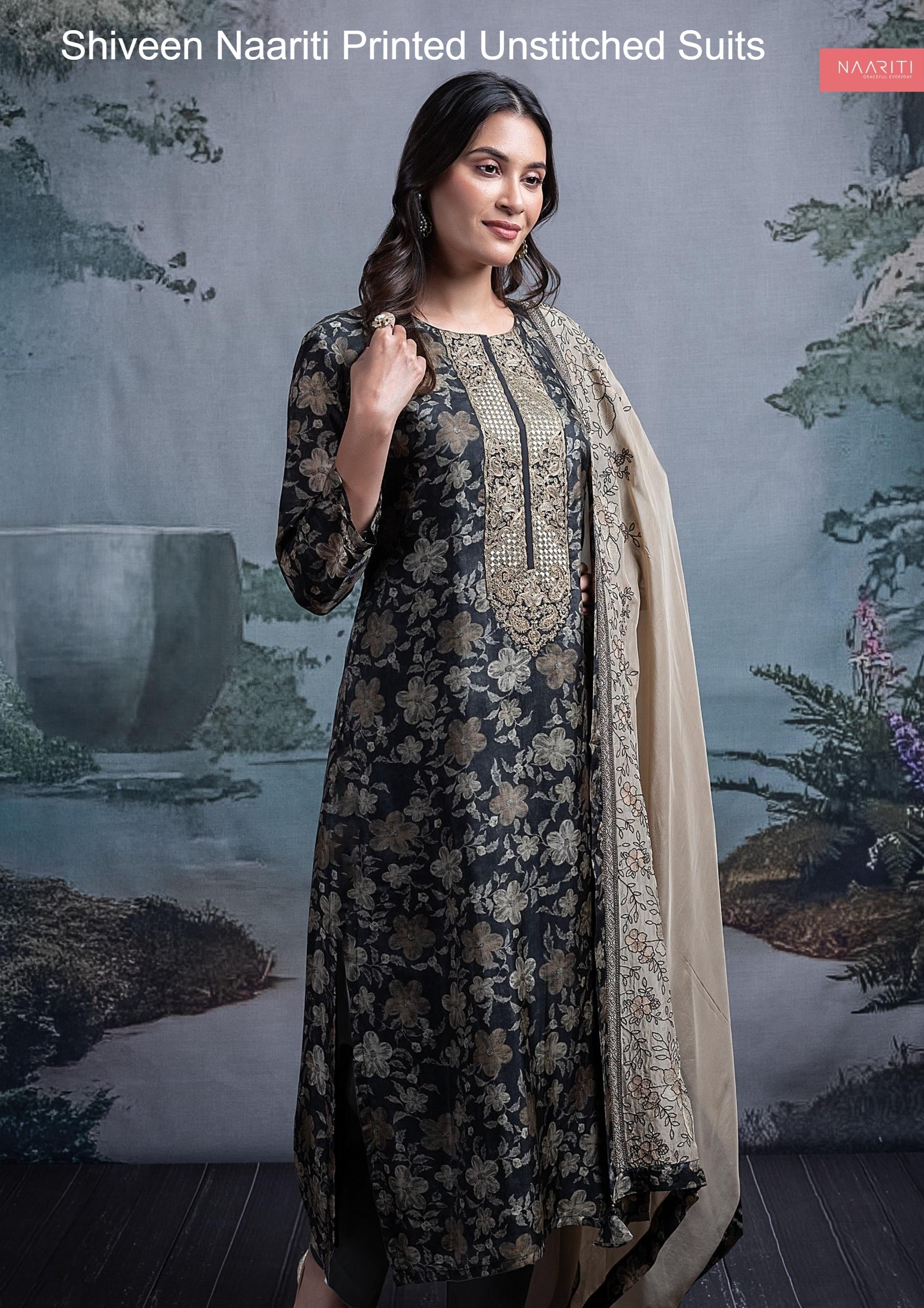 Shiveen Naariti Printed Unstitched Suits