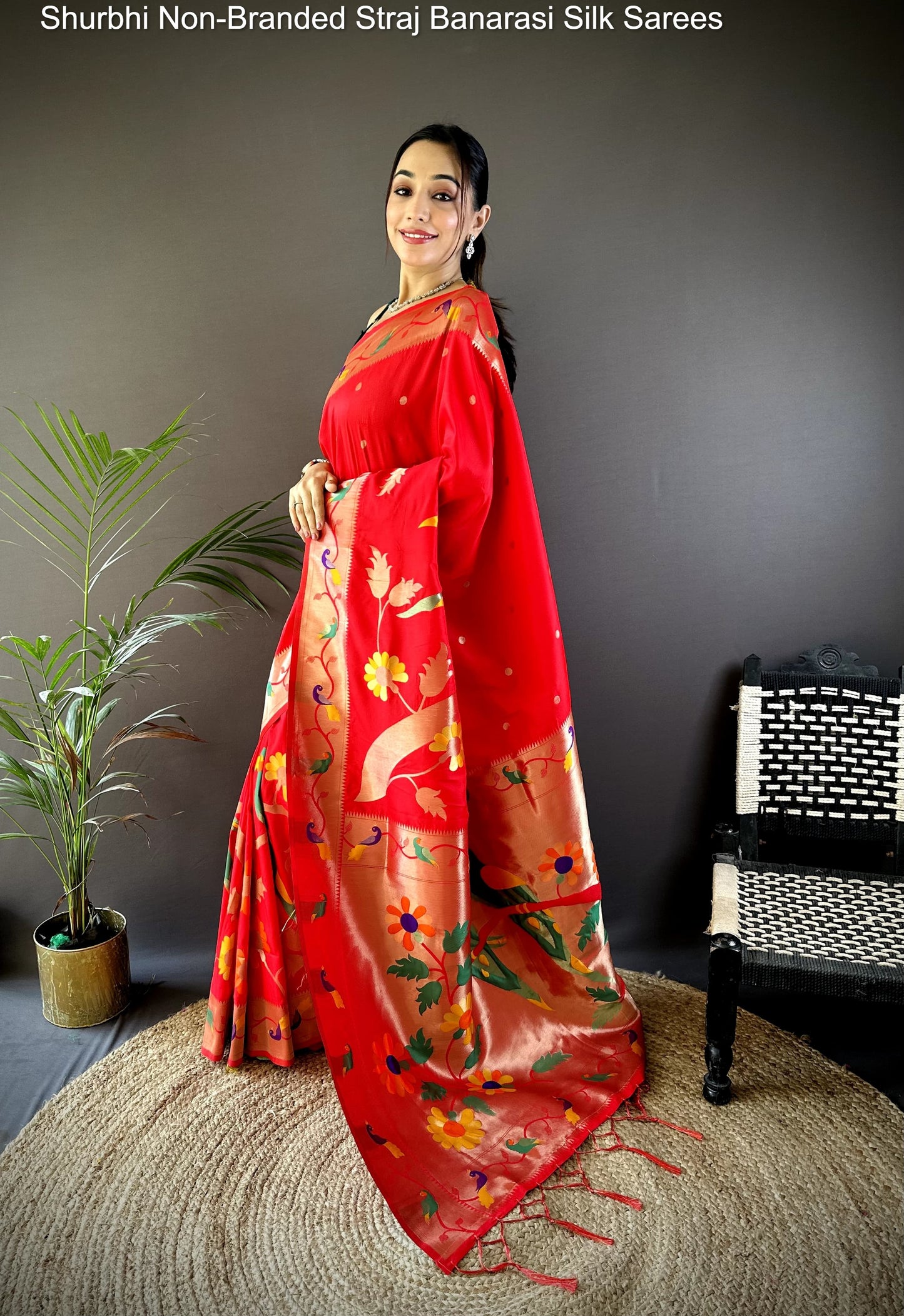 Shurbhi Non-Branded Straj Banarasi Silk Sarees