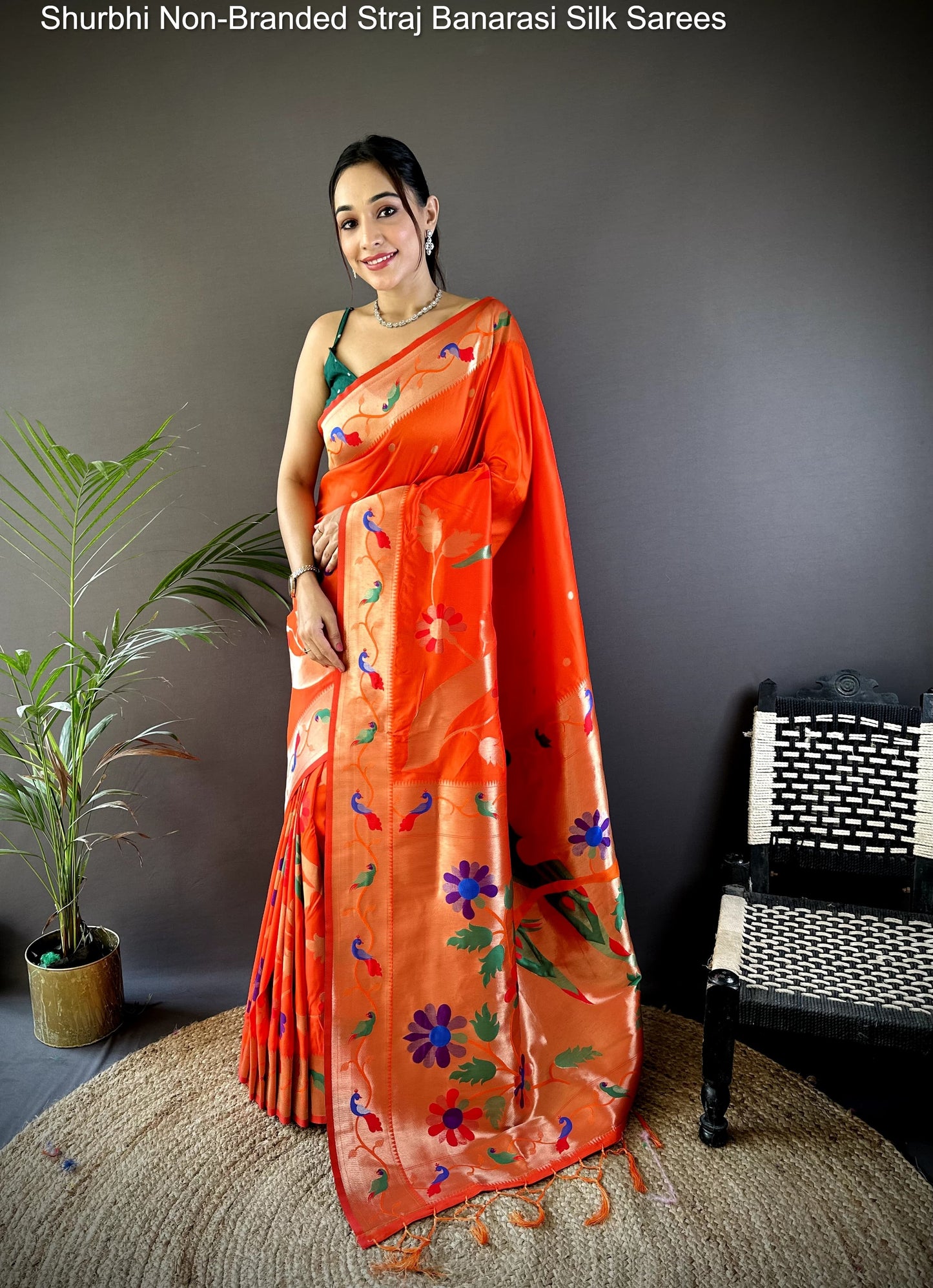 Shurbhi Non-Branded Straj Banarasi Silk Sarees