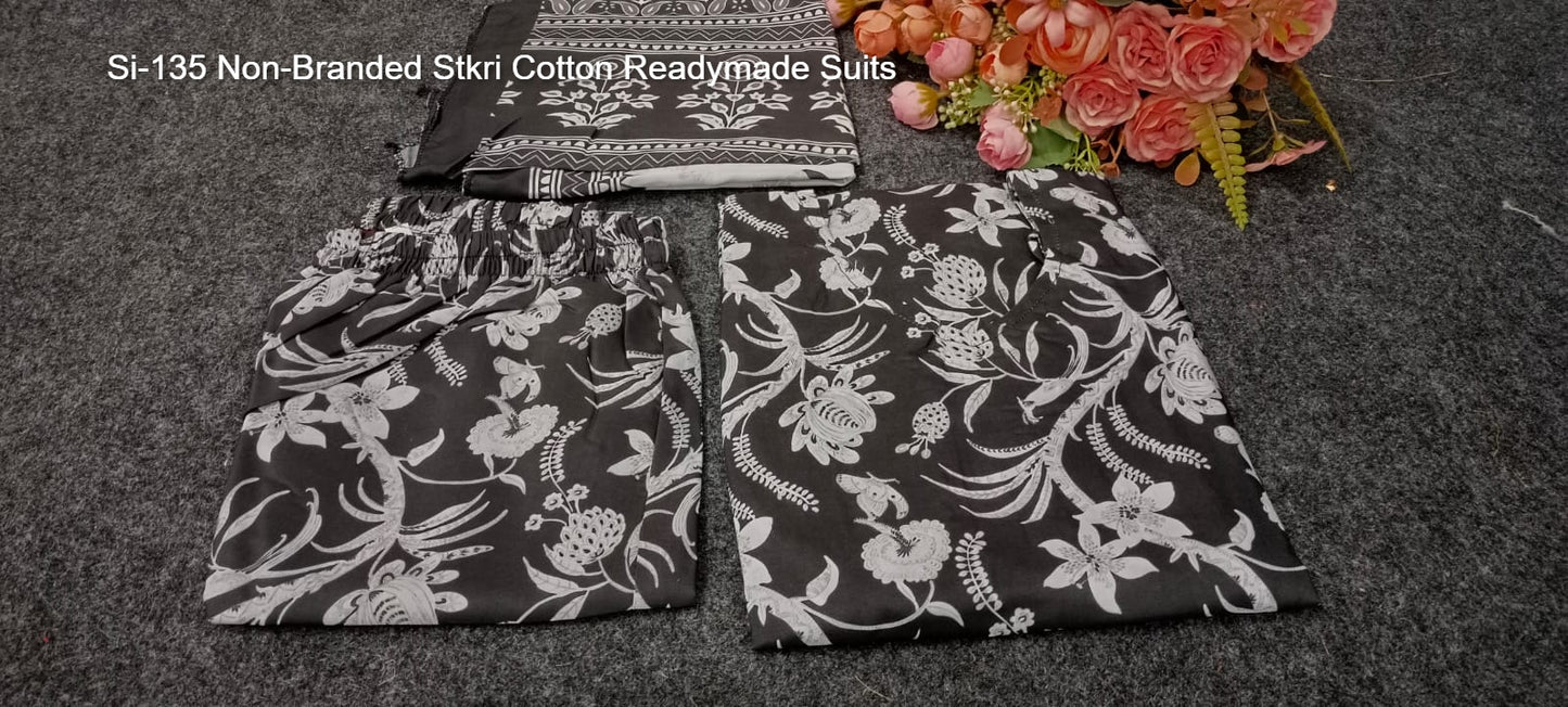 Si-135 Non-Branded Stkri Cotton Readymade Suits
