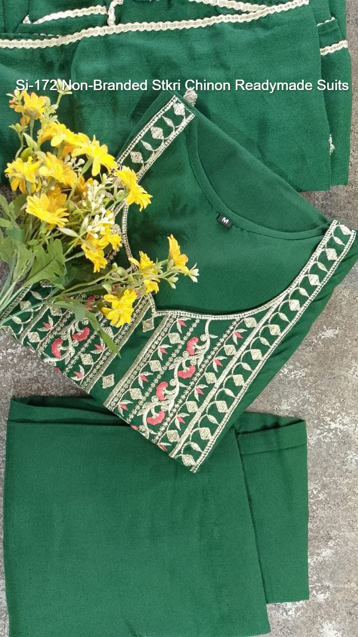 Si-172 Non-Branded Stkri Chinon Readymade Suits