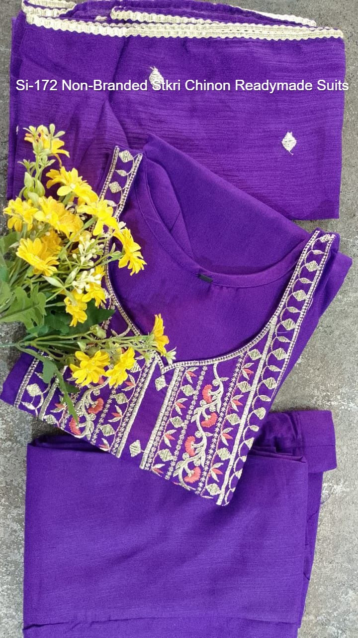 Si-172 Non-Branded Stkri Chinon Readymade Suits