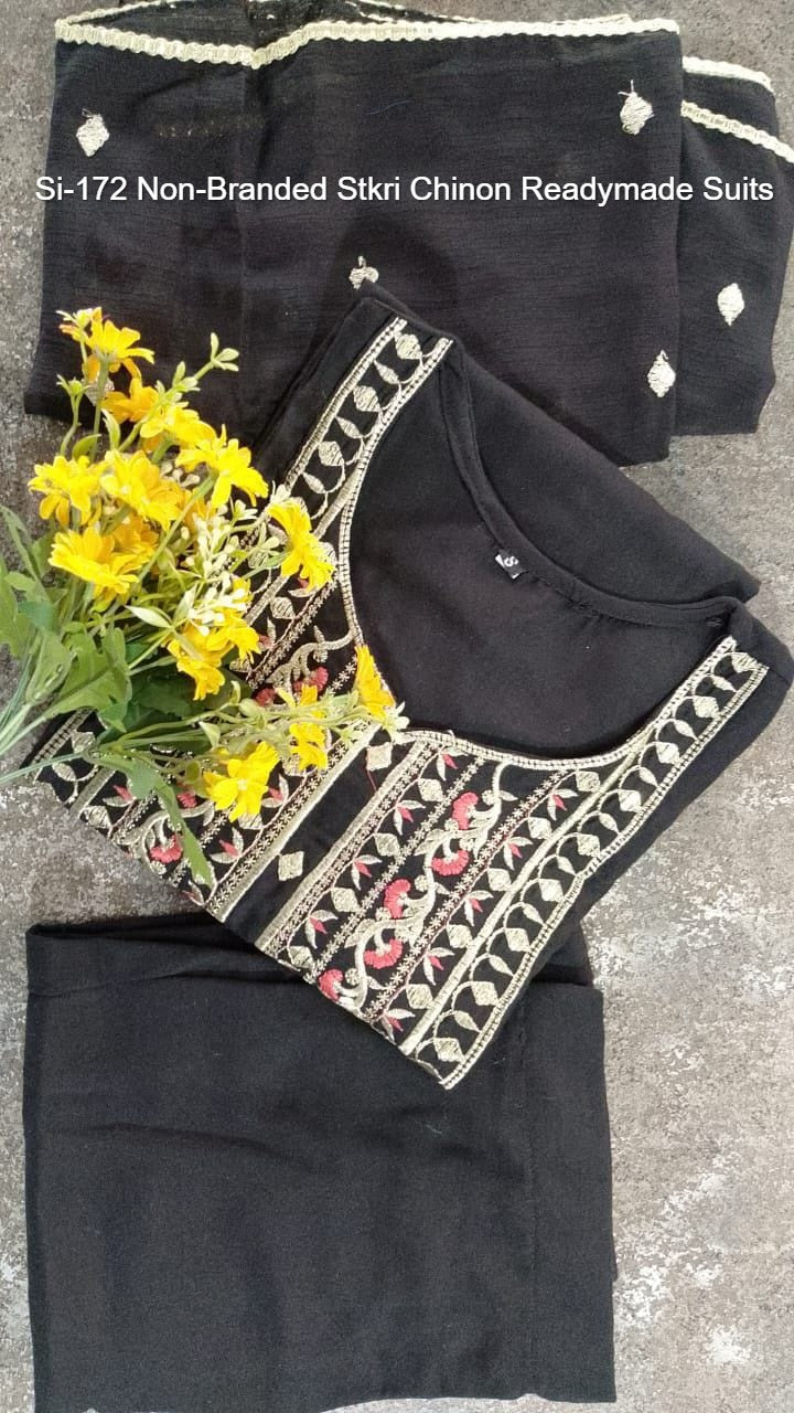 Si-172 Non-Branded Stkri Chinon Readymade Suits