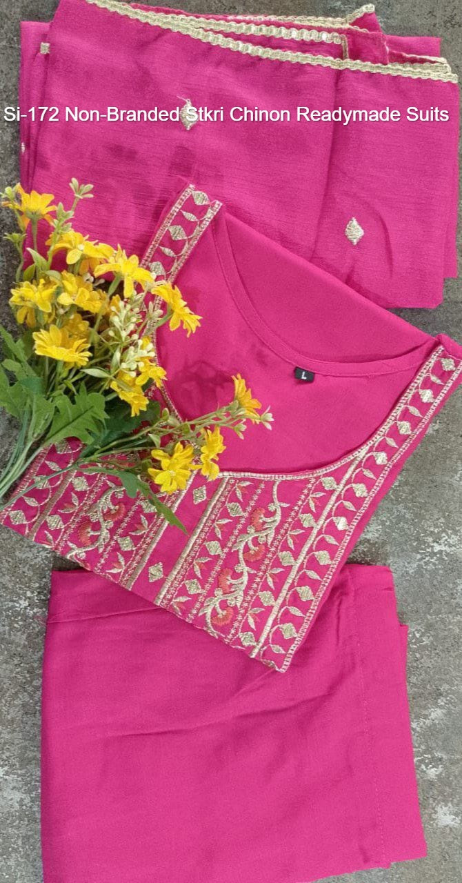 Si-172 Non-Branded Stkri Chinon Readymade Suits